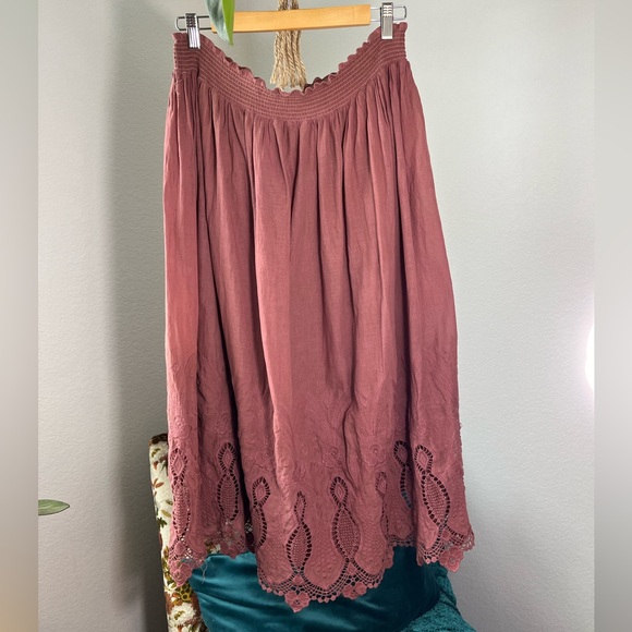 Hand-dyed whimsical dusty rose skirt - Picture 3 of 6